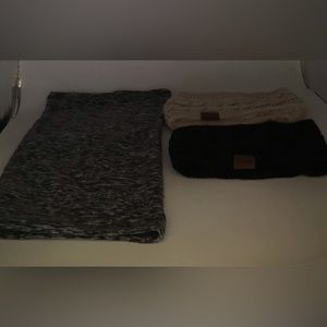 Lot of 2 Knitted Headband and one winter Gator